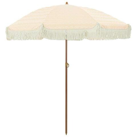 Ombrellone Giallo e Bianco Ø 160 x 195 cm Acciaio - Foto 1