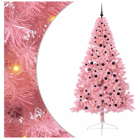 Albero di Natale artificiale con luci integrate Rosa 240 cm PVC - Foto 1