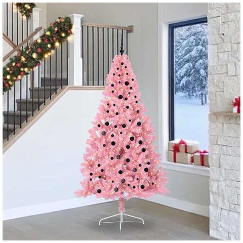 Albero di Natale artificiale con luci integrate Rosa 240 cm PVC - Foto 2
