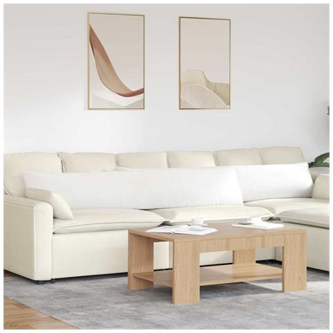 Cuscini da Divano 2 pcs Bianco 200 x 40 cm Tessuto - Foto 2