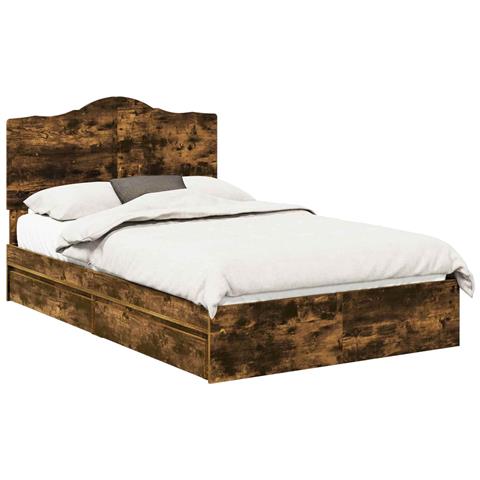 Letto con Contenitore con testiera Rovere fumé 120 x 190 cm - Foto 1