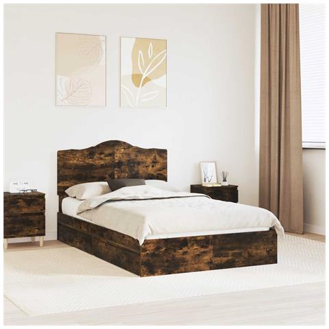 Letto con Contenitore con testiera Rovere fumé 120 x 190 cm - Foto 2