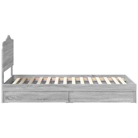 Letto con Contenitore con testiera Grigio Sonoma 90 x 200 cm - Foto 9