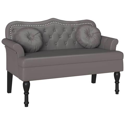 Panca Chesterfield Grigio 120,5 x 65 x 75 cm Pelle Sintetica - Foto 1