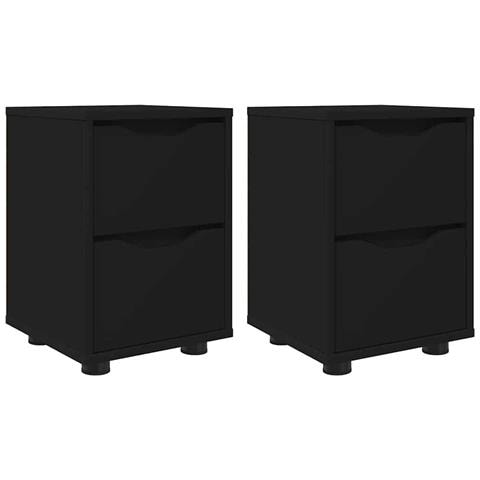 Comodini 2 pcs Nero 30,5 x 30 x 43 cm Legno multistrato - Foto 1