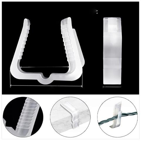 50 Pezzi Ganci Per Luci Natalizie, Clip In Plastica Per Grondaie, Supporti Per Luci Da Esterno Transparent - Foto 1