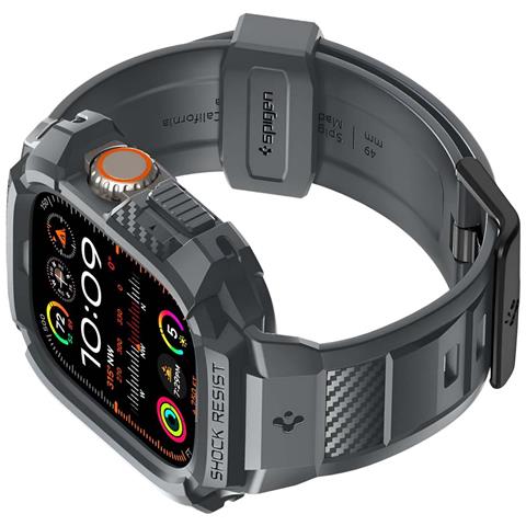 Cinturino + Custodia Per Apple Watch Ultra 49mm Rugged Armor Pro Ultra Resistente, Grigio Scuro - Foto 2