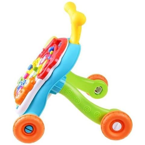Camminatore 4-in-1, spingi, tavolo, multifunzionale, musicale, educativo, cavalcabile, rosa - Foto 2