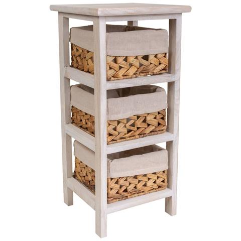 Comodino In Legno Bianco 25x25x57 - Foto 1