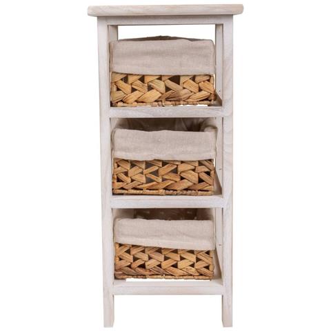 Comodino In Legno Bianco 25x25x57 - Foto 2