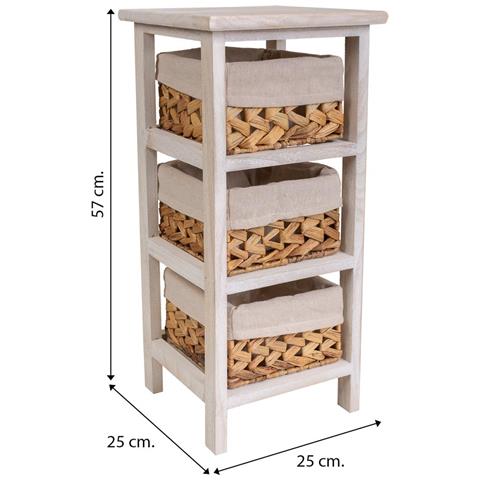 Comodino In Legno Bianco 25x25x57 - Foto 7