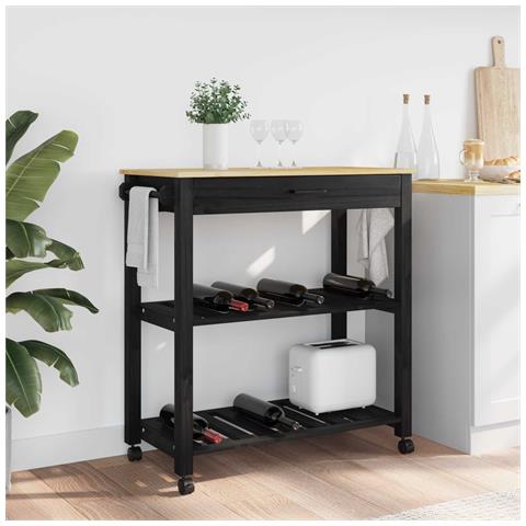 Carrello da Cucina MONZA Nero 84 x 40 x 88,5 cm - Foto 2
