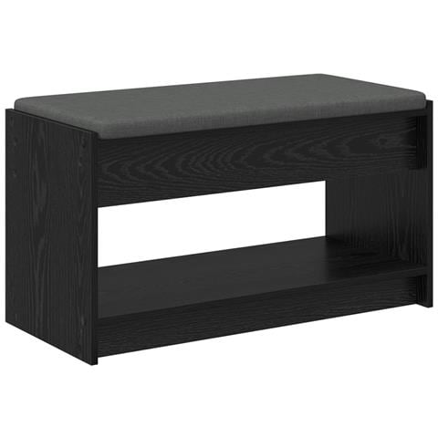Panca per ingresso con cuscino Rovere Nero 83 x 38 x 45 cm - Foto 1