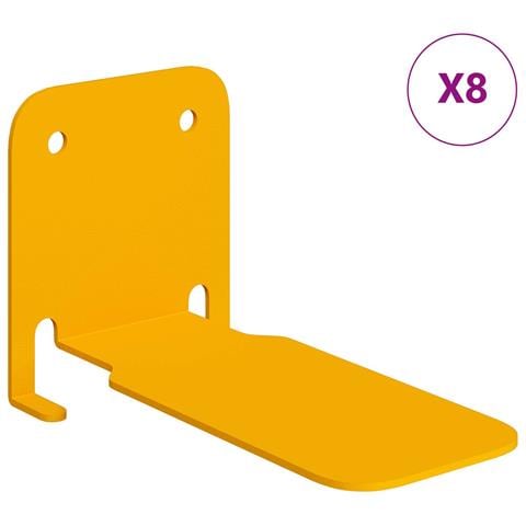 Mensola sospesa 8 pcs Giallo senape 6 x 10,8 x 6,6 cm - Foto 1