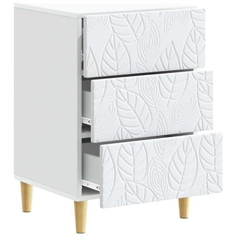 Comodino Bianco 43 x 39,5 x 66,5 cm Legno ingegnerizzato - Foto 2