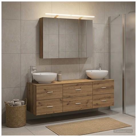 Set di mobili per il bagno 4 pcs Rovere Artigianale - Foto 2