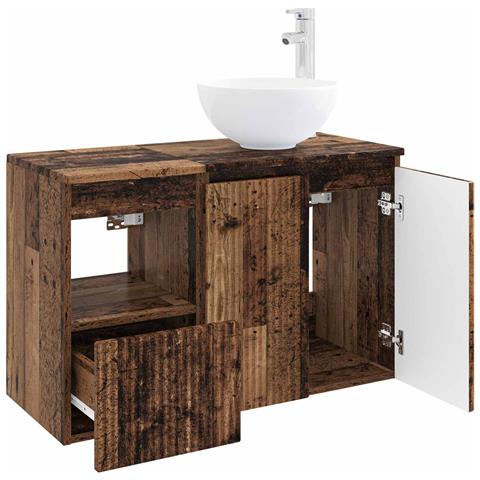 Set di mobili per il bagno 2 pz Legno antico - Foto 2