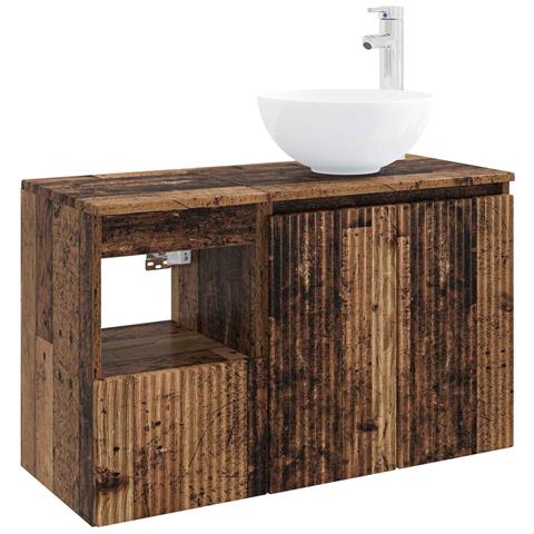 Set di mobili per il bagno 2 pz Legno antico - Foto 1