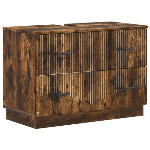 Armadio per Lavabo da Bagno HOORN Rovere Fumo 82 x 41 x 56 cm - Foto 1