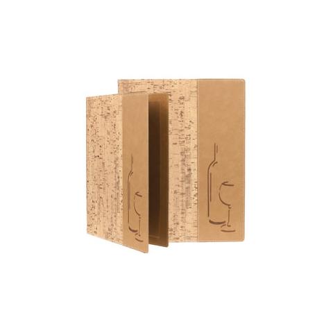 carta dei vini a4-24x34cm sughero design con 1 inserto doppio - Foto 1