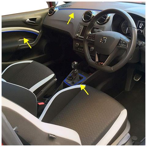 Mini Profilo Trim Adesivo per Auto, Blu, 3 mm x 1,50 mt - Foto 2