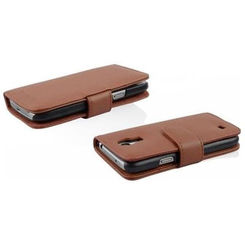 Custodia Compatibile Con Samsung Galaxy S4 Mini In Marrone Castagno - Coperchio Protettivo In Similpelle Liscia E Tasca Per Carte Di Credito - Foto 2