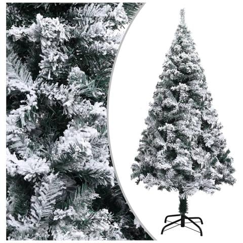 Albero di Natale Artificiale con Neve Fioccata Verde 150 cm PVC - Foto 1