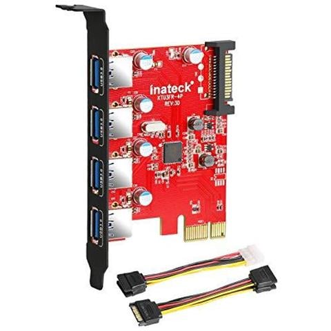 Superspeed 4 Porte Pci-e A Usb 3.0 Scheda Di Espansione - Interfaccia Usb 3.0 A 4 Porte Express Card Da Tavolo Con 15 Pin Sata Connettore Di Alimentazione Includi Con A 4 Pin Per 2x15pin Cable A 15pin A 2x 15pin Sata Y-cable - Foto 1