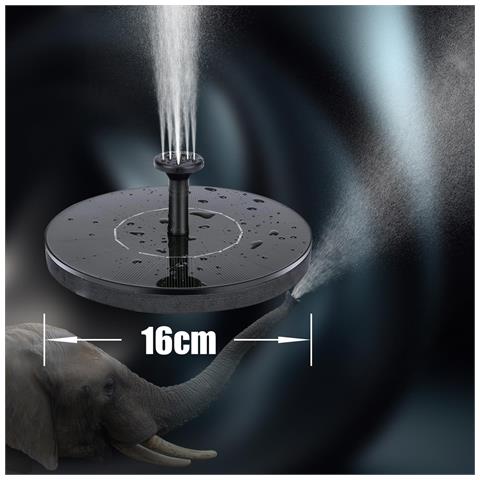Fontana Decorativa Ad Energia Solare 16 Cm Nera - Foto 15