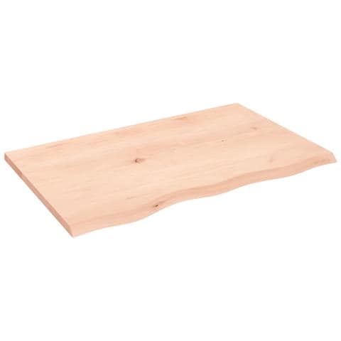 Piano Bagno 80x50x2 cm in Legno Massello Non Trattato - Foto 1