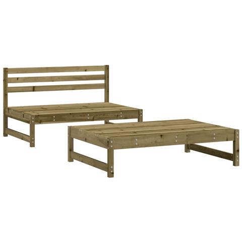 Set Salotto Da Giardino 2 Pz In Legno Impregnato Di Pino - Foto 2