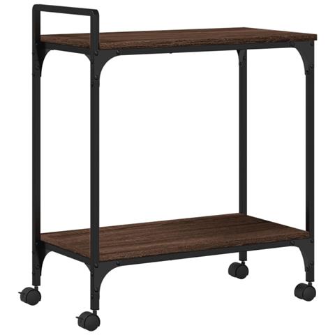 Carrello Cucina Rovere Marrone 60,5x31x72,5cm Legno Multistrato - Foto 2