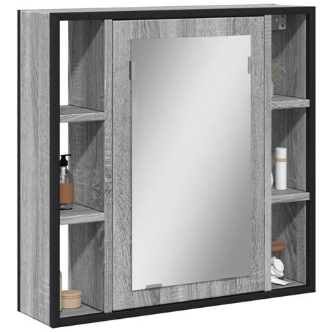 Mobile Specchio Da Bagno Grigio Sonoma 60x16x60 Cm Multistrato - Foto 1
