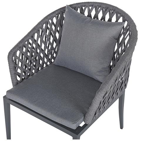 Set Di 2 Sedie Da Giardino Alluminio Grigio Scuro Lipari - Foto 7