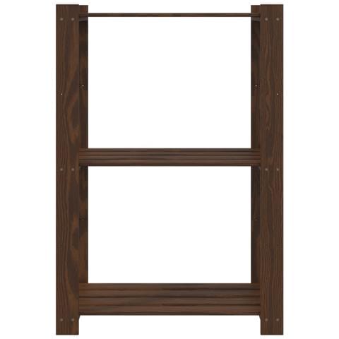 Scaffale A 3 Livelli Marrone 60x38x90 Cm In Legno Di Pino - Foto 3