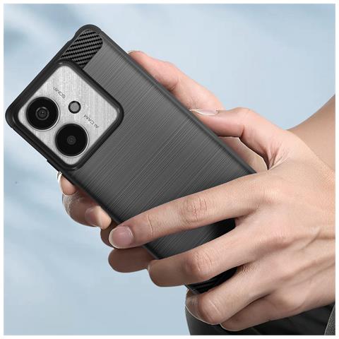 Cover Per Xiaomi Redmi 13c Flessibile Effetto Carbonio Spazzolato - Foto 2