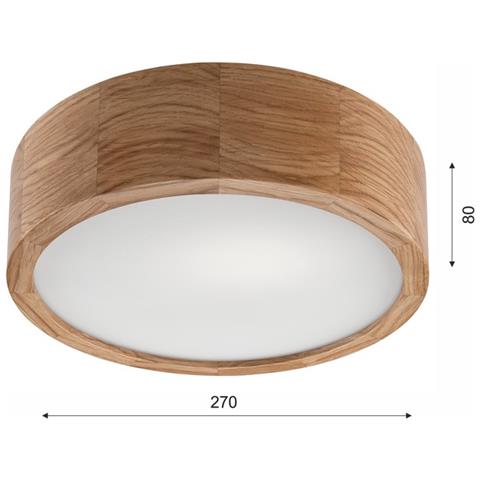 Lampada A Soffitto Eveline - Marrone - Legno, Vetro - 27x27x8 Cm - Foto 5