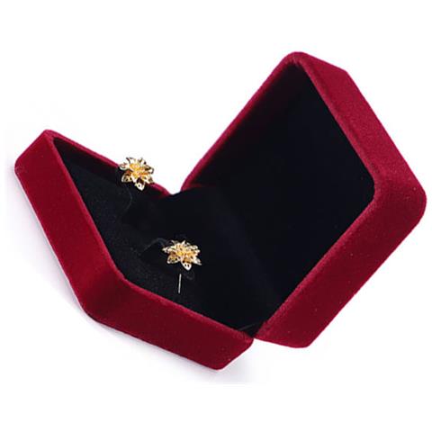 Lussuoso Portagioie Con Portaorecchini In Flanella Darkred - Foto 1