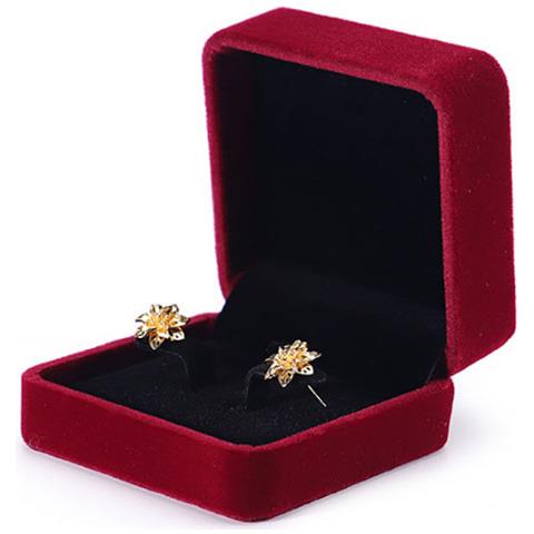 Lussuoso Portagioie Con Portaorecchini In Flanella Darkred - Foto 2