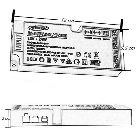 Alimentatore Slim Trasformatore Da 230v A 12v 24 W Per Striscia Led Sensori Luci - Foto 7