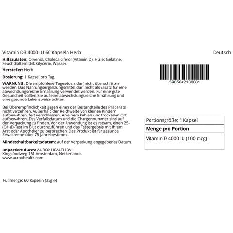 Vitamina D3 4000 Ui 60 Capsule Herb - Foto 2