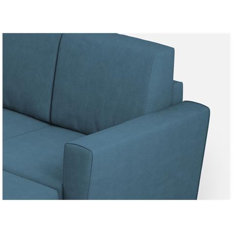 Divano Yasel 2 Posti (due Sedute Da 60cm) + Pouf Misure Esterne L. 152 P. 155 Colore Avio - Foto 2