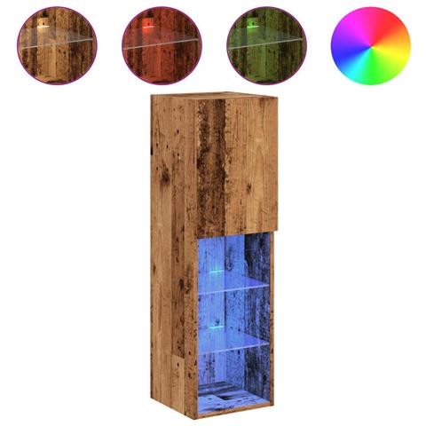 Mobile TV con Luci LED Legno Antico 30,5x30x102 cm - Foto 1