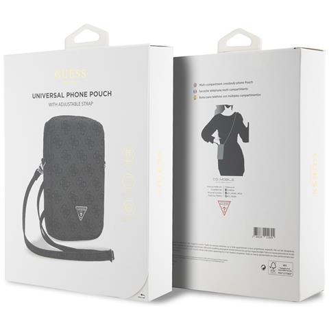 Borsa A Tracolla Con Zip Per Telefono 4g Con Logo Triangolare, Nero - Foto 3