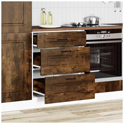 Base Da Cucina Kalmar Rovere Fumo In Legno Multistrato - Foto 3