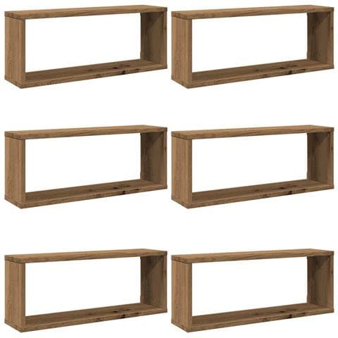 Mensole Parete A Cubo 6 Pz Artigianale 30x15x30 Cm Truciolato - Foto 2