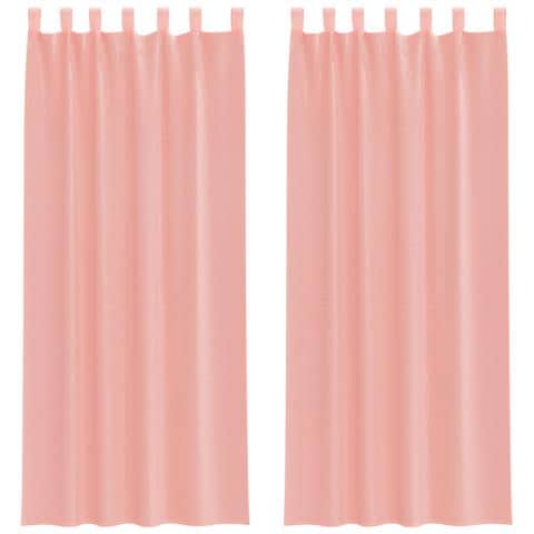 Tende In Voile Con Passanti 2 Pz Rosa 140x260 Cm - Foto 1