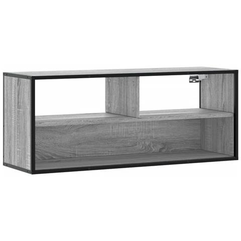 Mobile Tv Grigio Sonoma 100x31x39,5cm Legno Multistrato Metallo - Foto 2
