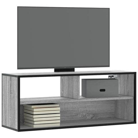 Mobile Tv Grigio Sonoma 100x31x39,5cm Legno Multistrato Metallo - Foto 1