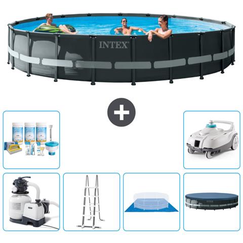 Piscina Fuori Terra - In Giro - 610x122 Cm - Grigio - Include Accessori Coordinati A2953 - Foto 1